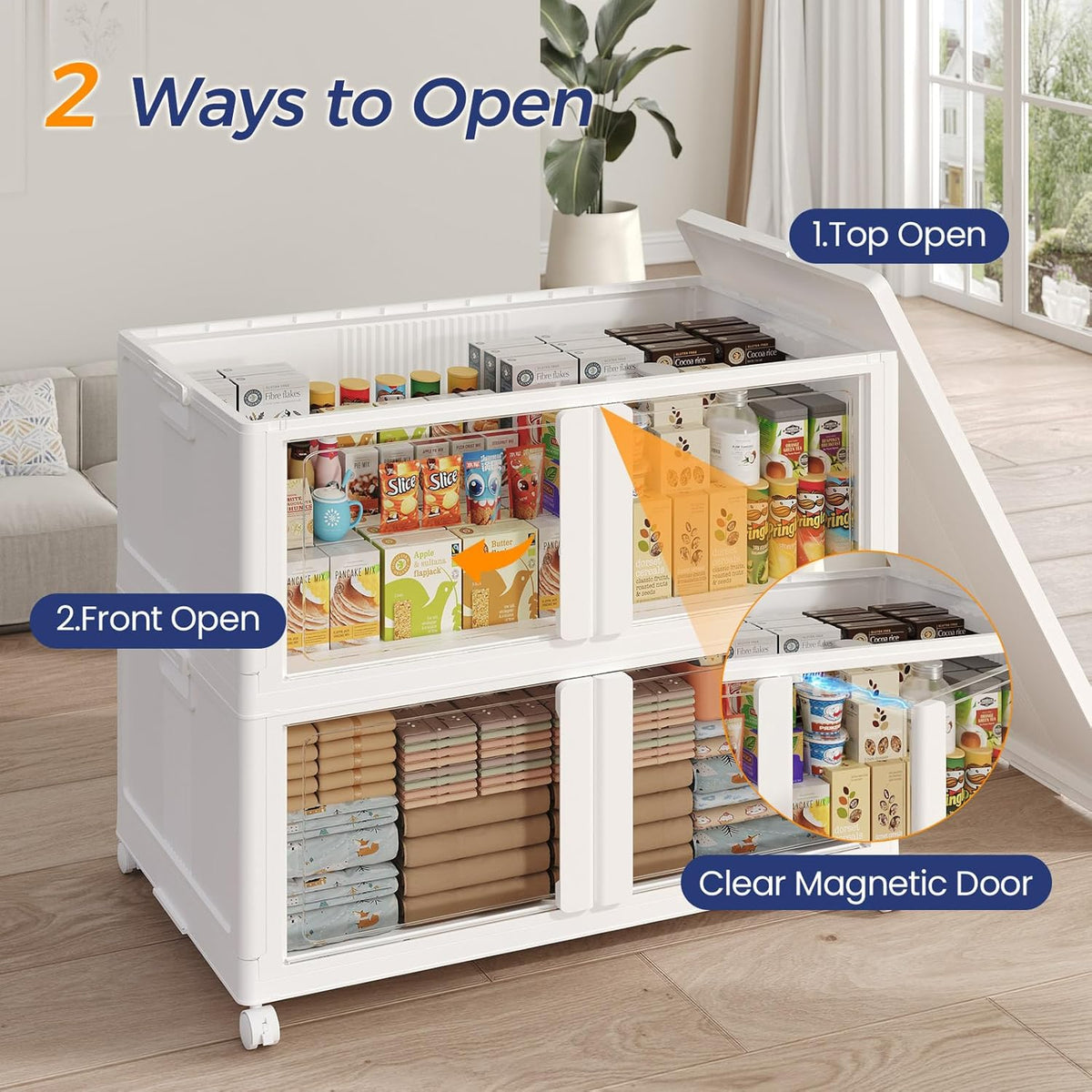 600Qt Stackable Storage Bins with Lid and Wheels, 150Gal Plastic Closet Organizer and Storage