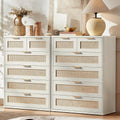LEYAOYAO White Dresser for Bedroom Set of 2, 42" Tall Chest of Drawers, Modern 6 Drawers Boho