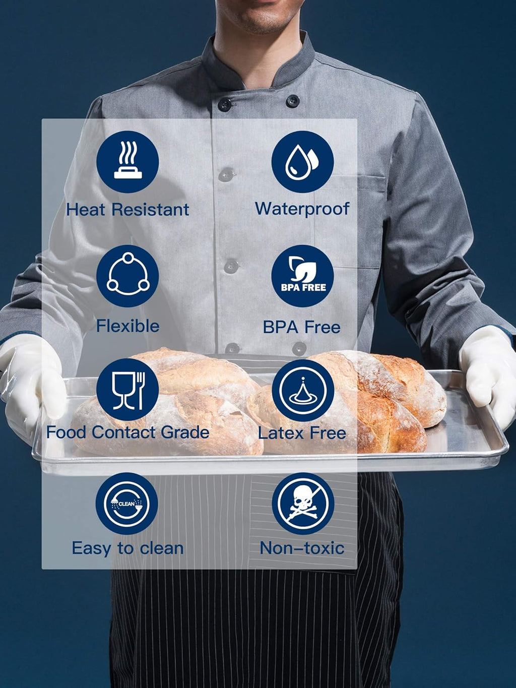LANON Protection Wahoo Liquid Silicone Smoker Oven Gloves, Food-Contact Grade, Heat Resistant