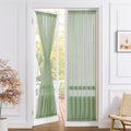 Tollpiz Sheer Door Curtains Closet Linen Textured Curtain Sheers Doorway Light Filtering Voile