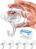 Antimbee Transparent Heavy Duty Suction Hooks, 5 Pack, Holds up to 11 lbs, Modern & Simple Design