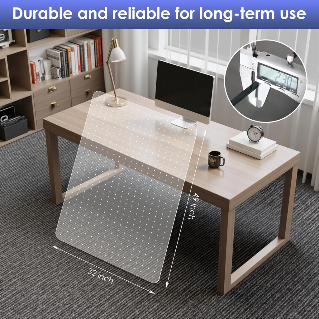 Kuyal Office Chair Mat for Carpet, 2 Pack 32x 49 Clear Heavy Duty Computer Chair Mat, Under Desk