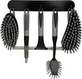 Scrub Brush Set of 6 pcs - Cleaning Shower Scrubbers with Squeegee for Shower Glass and Adhesive