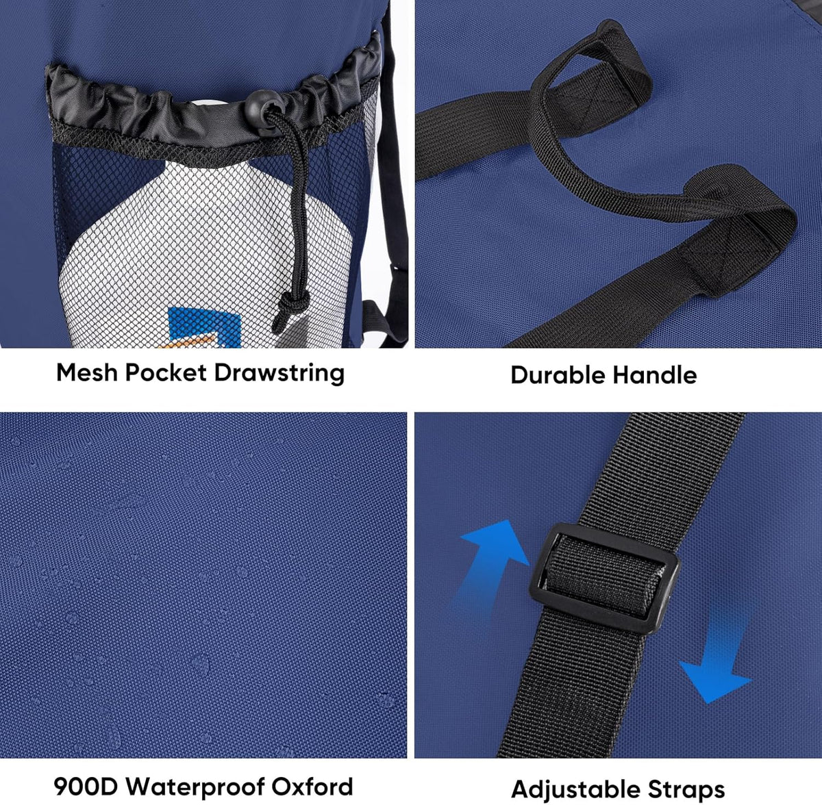 BALEINE 120L Laundry Bag Backpack, 900D Oxford Fabric Large Travel Laundry Bags with Shoulder