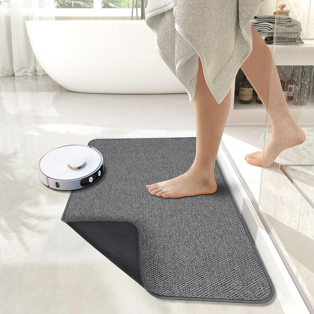 Bath Mat,Ultra Thin Bathroom Rugs,Rubber Bath Mats for Bathroom,No Slip Bath Rugs,Quick Dry,Machine