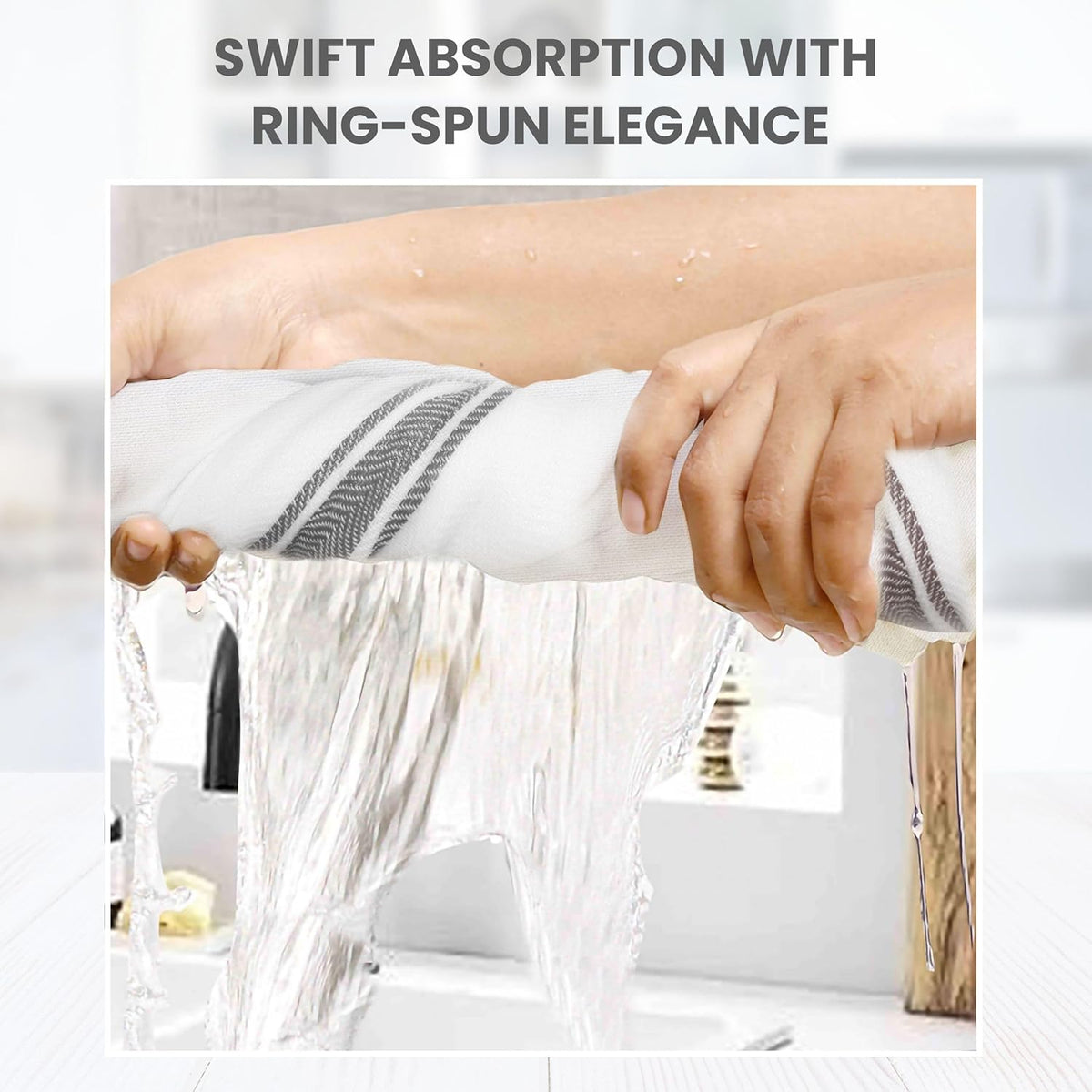 WHITEWRAP Kitchen Dish Towels for Kitchen, Highly Absorbent for Drying and Cleaning, Durable and
