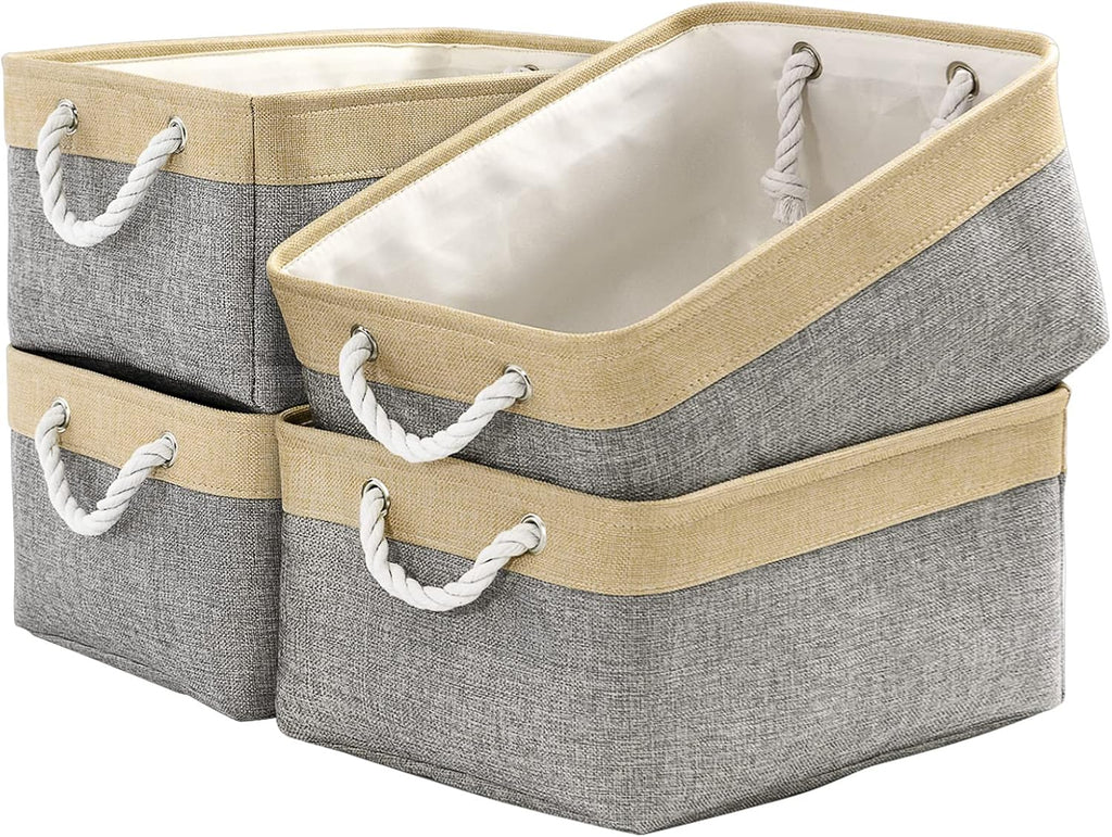 TcaFmac Cube Storage Bin, Storage Baskets for Organizing [4 Pack] Closet Organizers and Storage