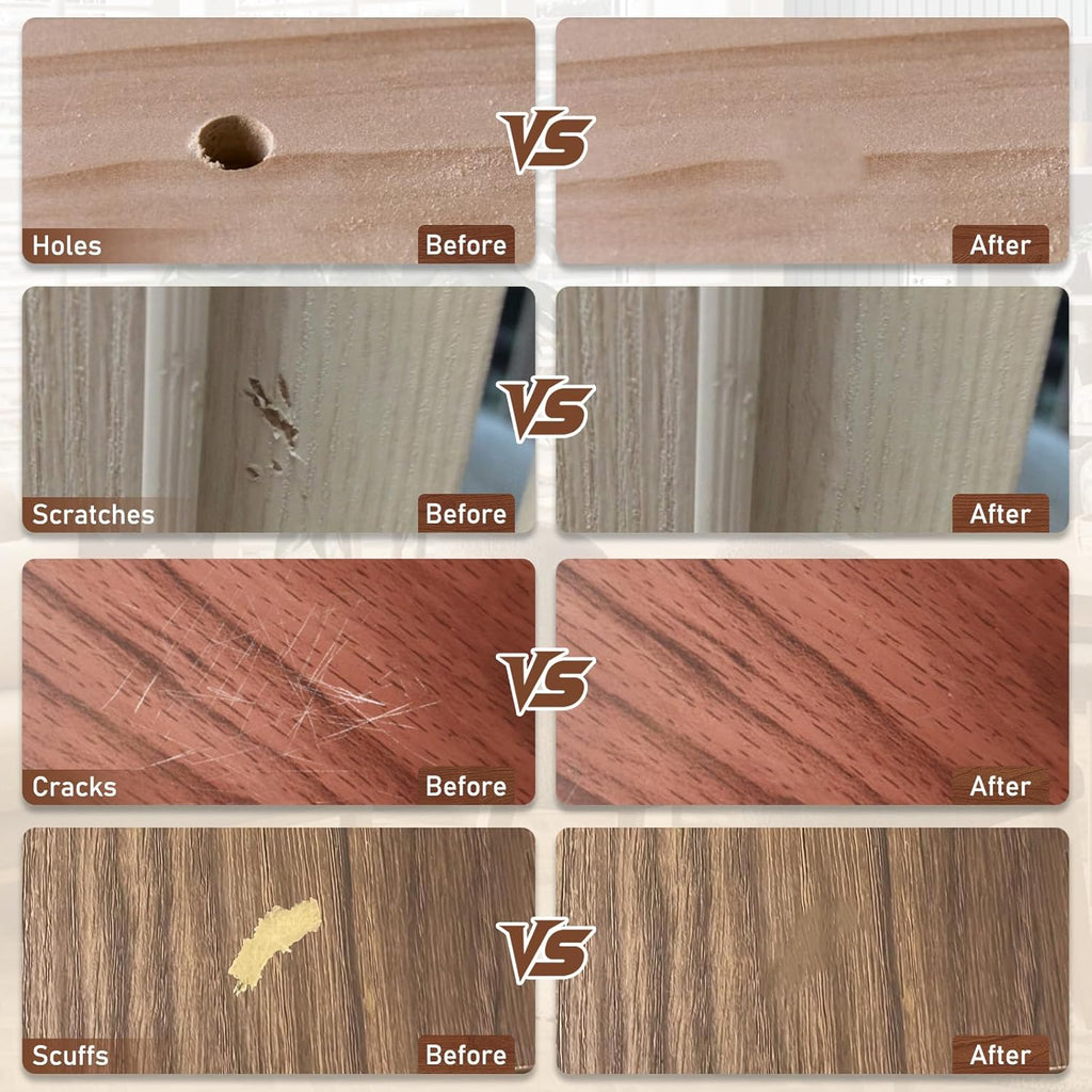 12 Colors Wood Filler Sticks Furniture Markers, Wood Floor Scratch Repair Kit for Repair Any