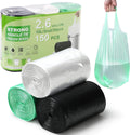 2.6 Gallon Trash Bag 150 Count, Unscented Strong Handle Tie Garbage Bags Fit 10 Litter Trash Can