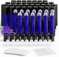 ULG Essential Oil Roller Bottles 48 Pack 10ml Cobalt Blue Glass Empty Bottles with Stainless Steel