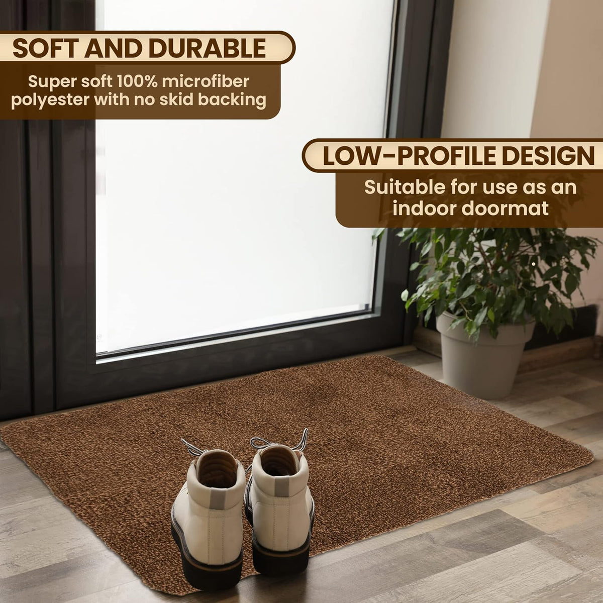 Premium Microfiber Indoor Door Mat – 36"x72" Washable Entry Mat, Non-Slip, Waterproof Backing