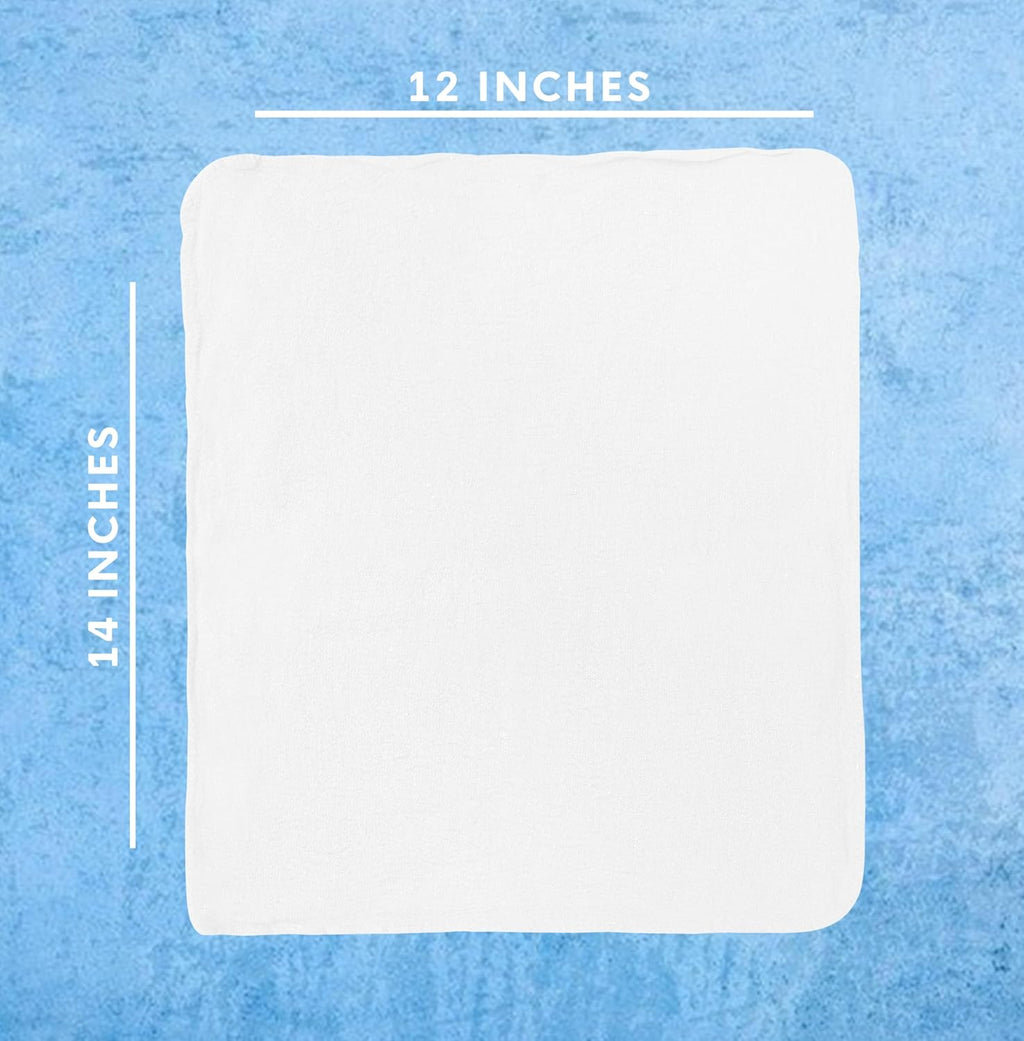 Cotton Shop Towels - Pack of 25 Cleaning Rags 12'' x 14'' - Super Soft and Absorbent Shop Rags for