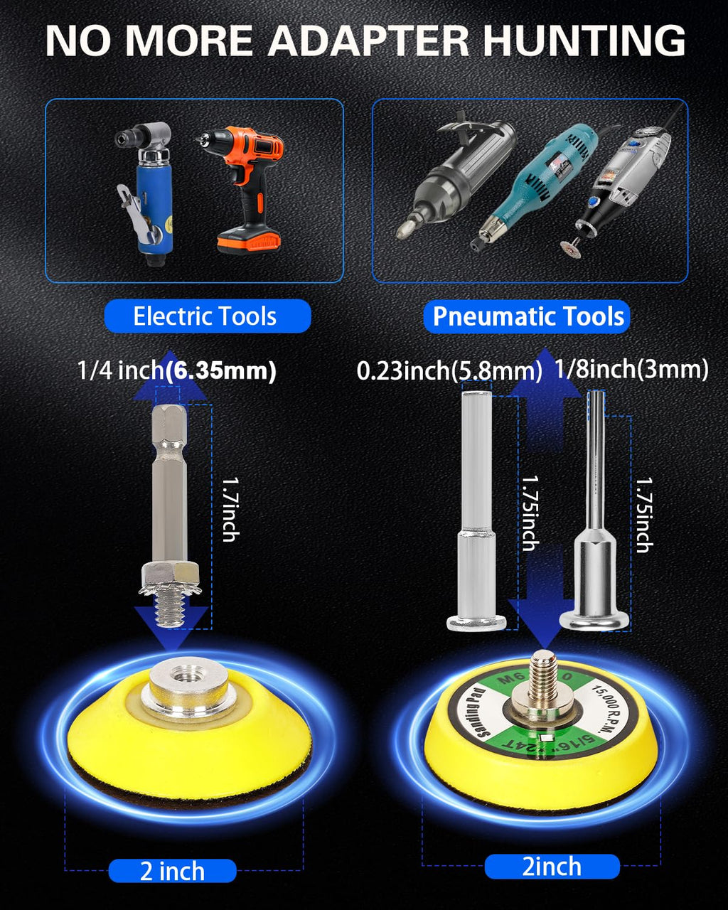 2 Inch Sanding Discs Drill Polishing Kit, 193PCS Car Headlight Restoration Kit, Hook & Loop Wet Dry