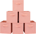 Stero 13x13x13 Inch Fabric Storage Bins 6 Pack Fun Colored Durable Storage Cubes with Handles