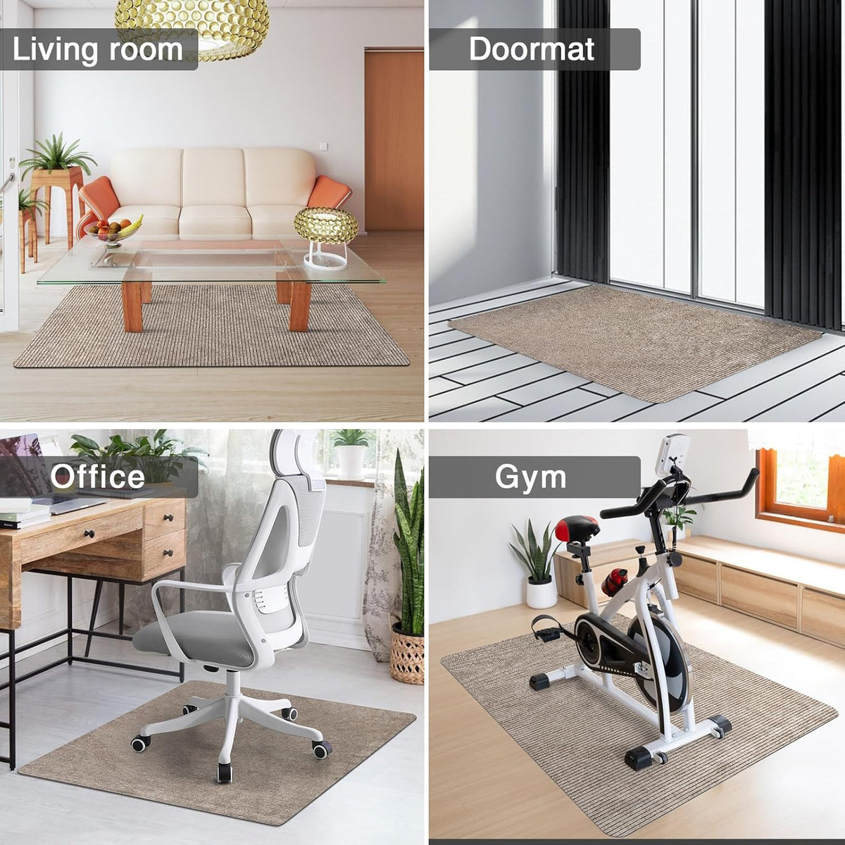 Placoot Desk Chair Mat for Hardwood Floor Corduroy Surface 1/6" Thick 55"x35" Office Chair Mat for