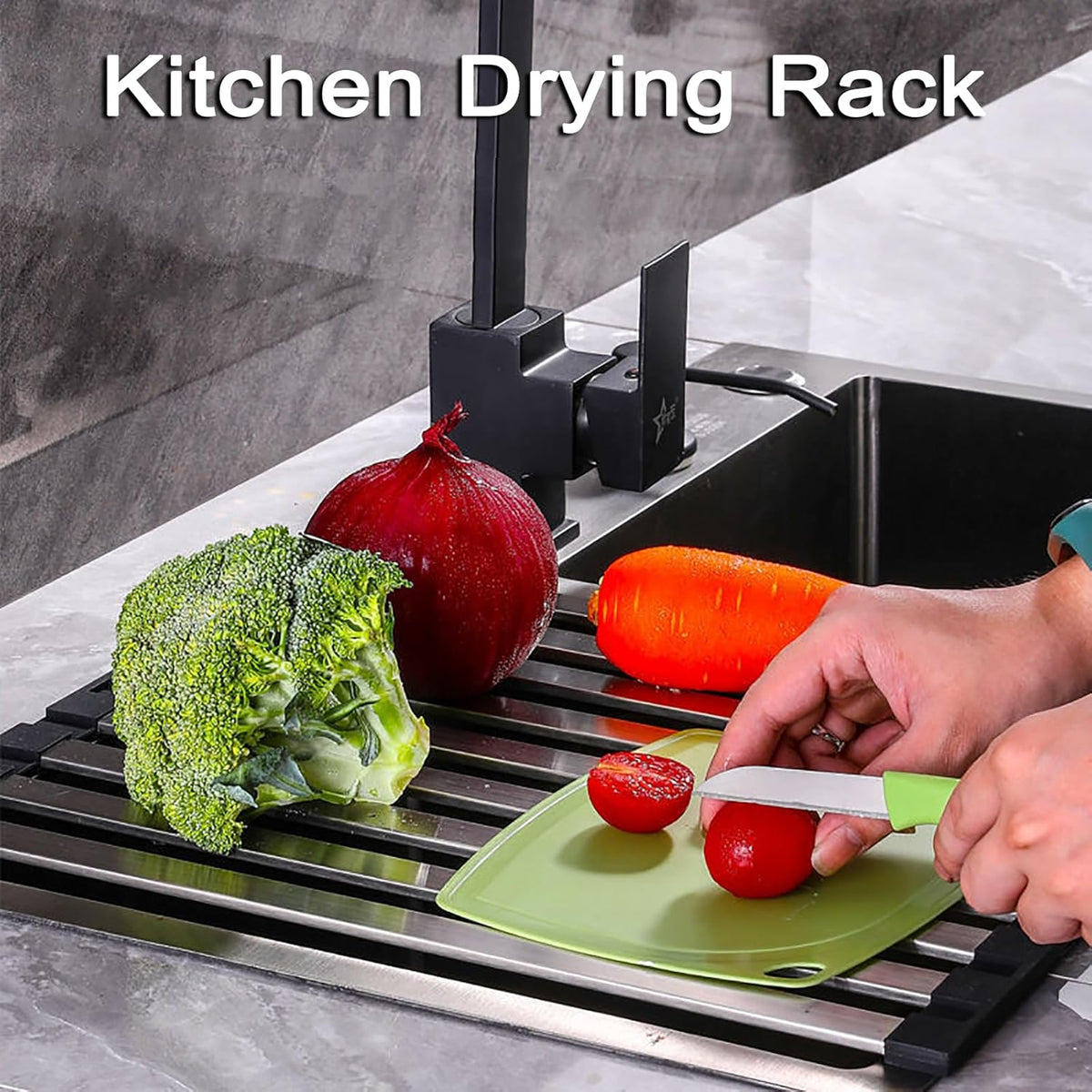 Foldable Dish Drying Rack for Kitchen Sink, Over The Sink Dish Drying Rack, Counter Storage Rack