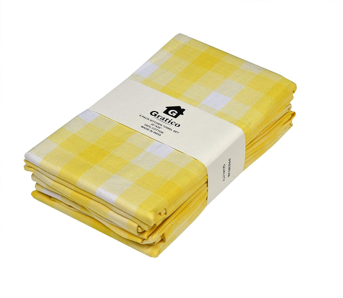 Kitchen Towels Set of 6 Soft Premium Cotton Highly Absorbent Dish Towels 20X30 Inches, Washable &