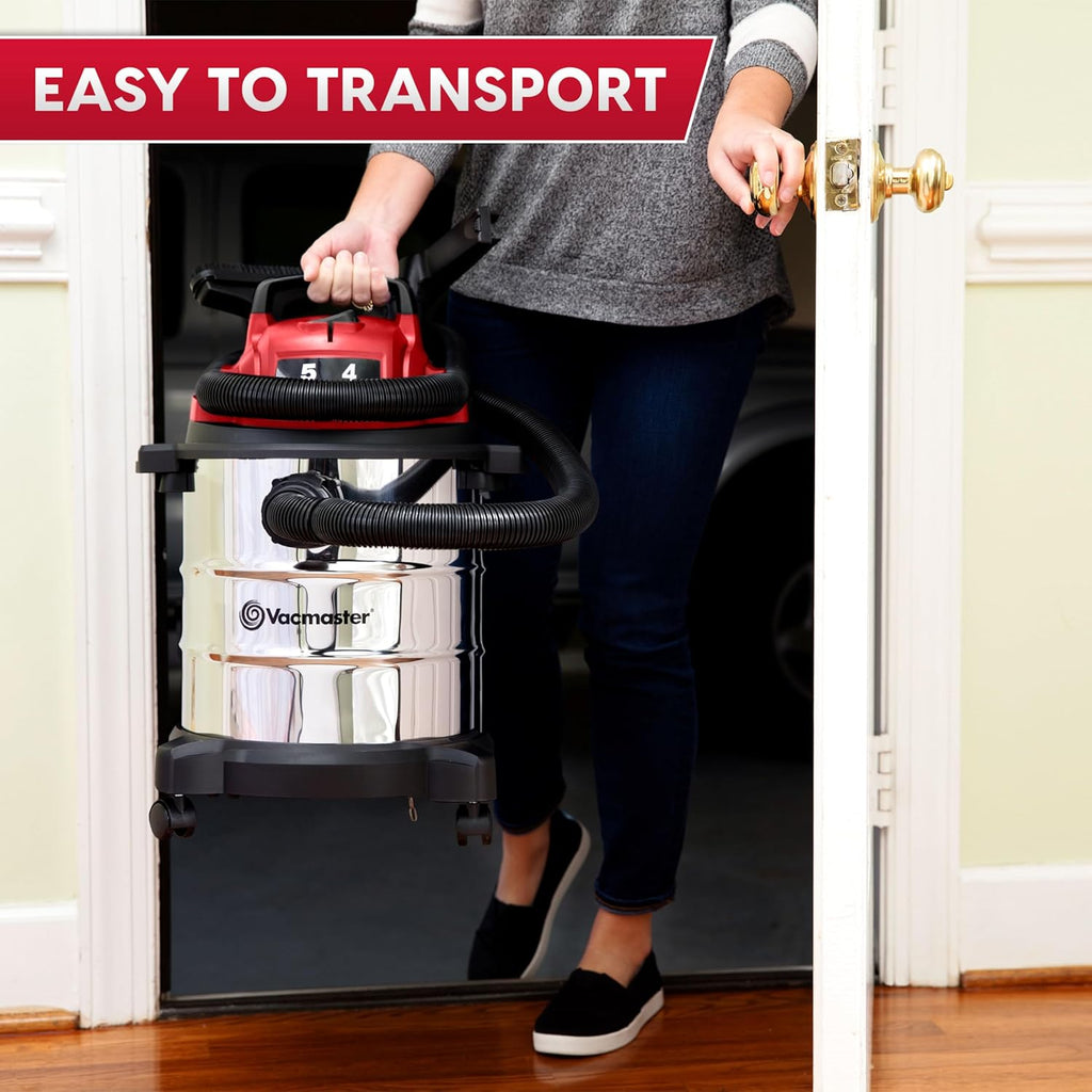 Vacmaster 5-Gallon* 4 Peak HP Stainless Steel Wet/Dry Vacuum – VOC508S 1101