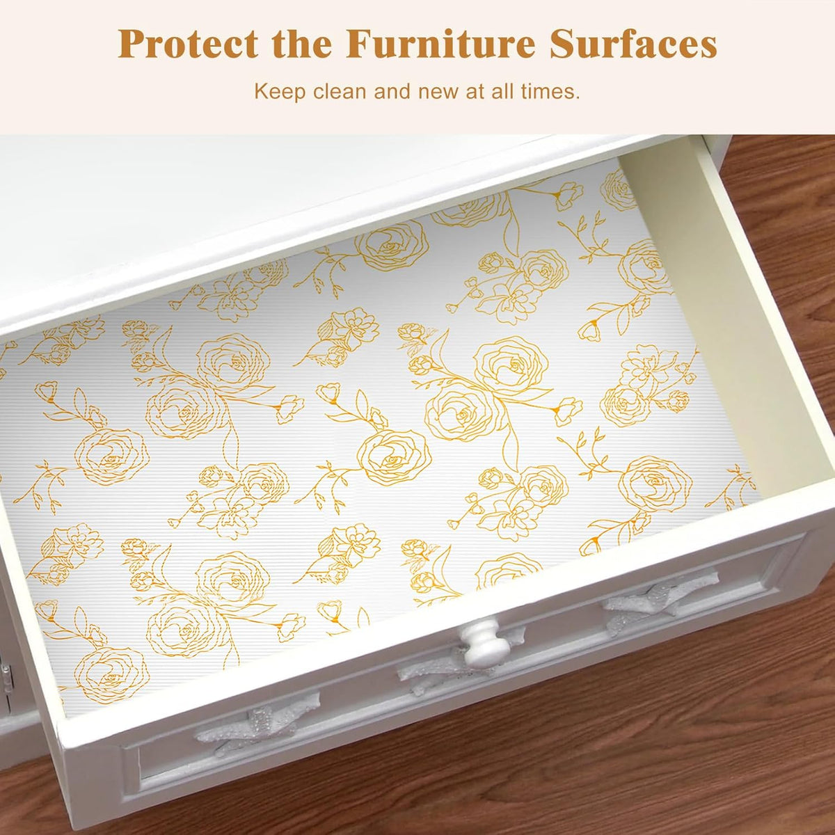 Shelf Cabinet Liner for Kitchen- Non Adhesive Drawer Liner Refrigerator Liner, Premium Waterproof