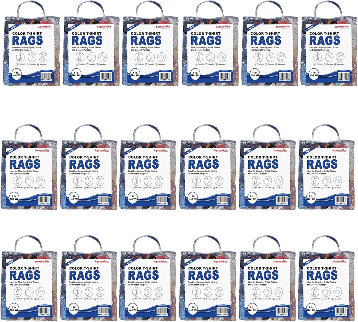 Premium Color Knit Cleaning Rags (1 lb. Bag - Pack of 24) – Shop Rags Bulk for Workshops