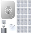 DDMY 36 Pack Heavy Duty Hooks 50lb(Max) Self Adhesive Large Hooks for Hanging,Wall Transparent