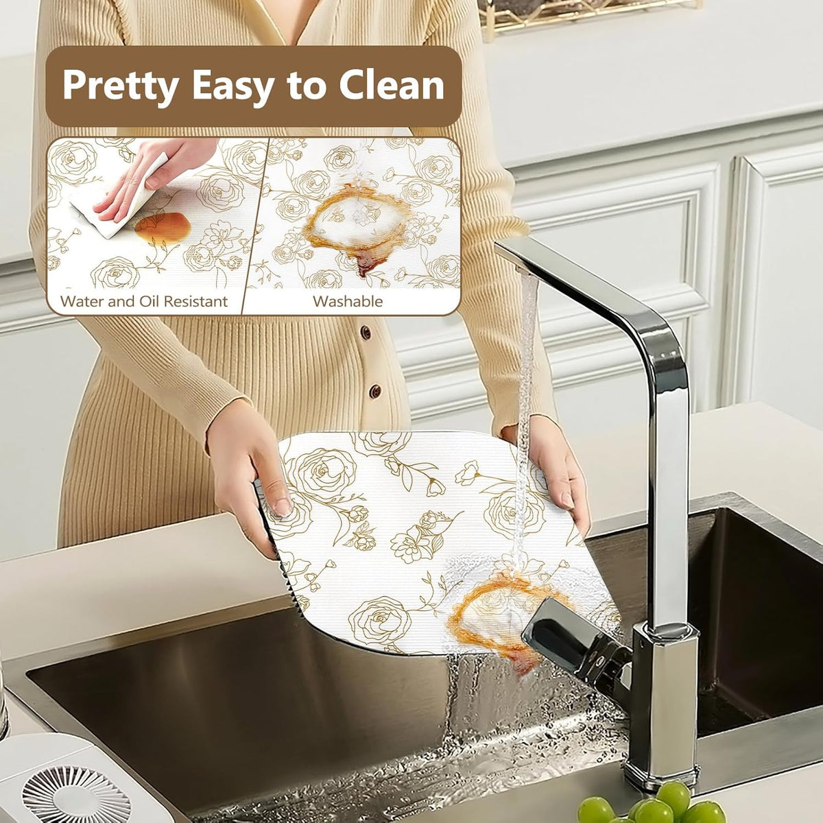 Shelf Cabinet Liner for Kitchen- Non Adhesive 17.5In x 20FT Drawer Liner Refrigerator Liner