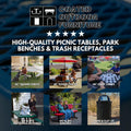 COATEDOUTDOORFURNITURE RDT-TXTSAND Heavy Duty 32 Gallon Round Trash Receptacle, Liner Included