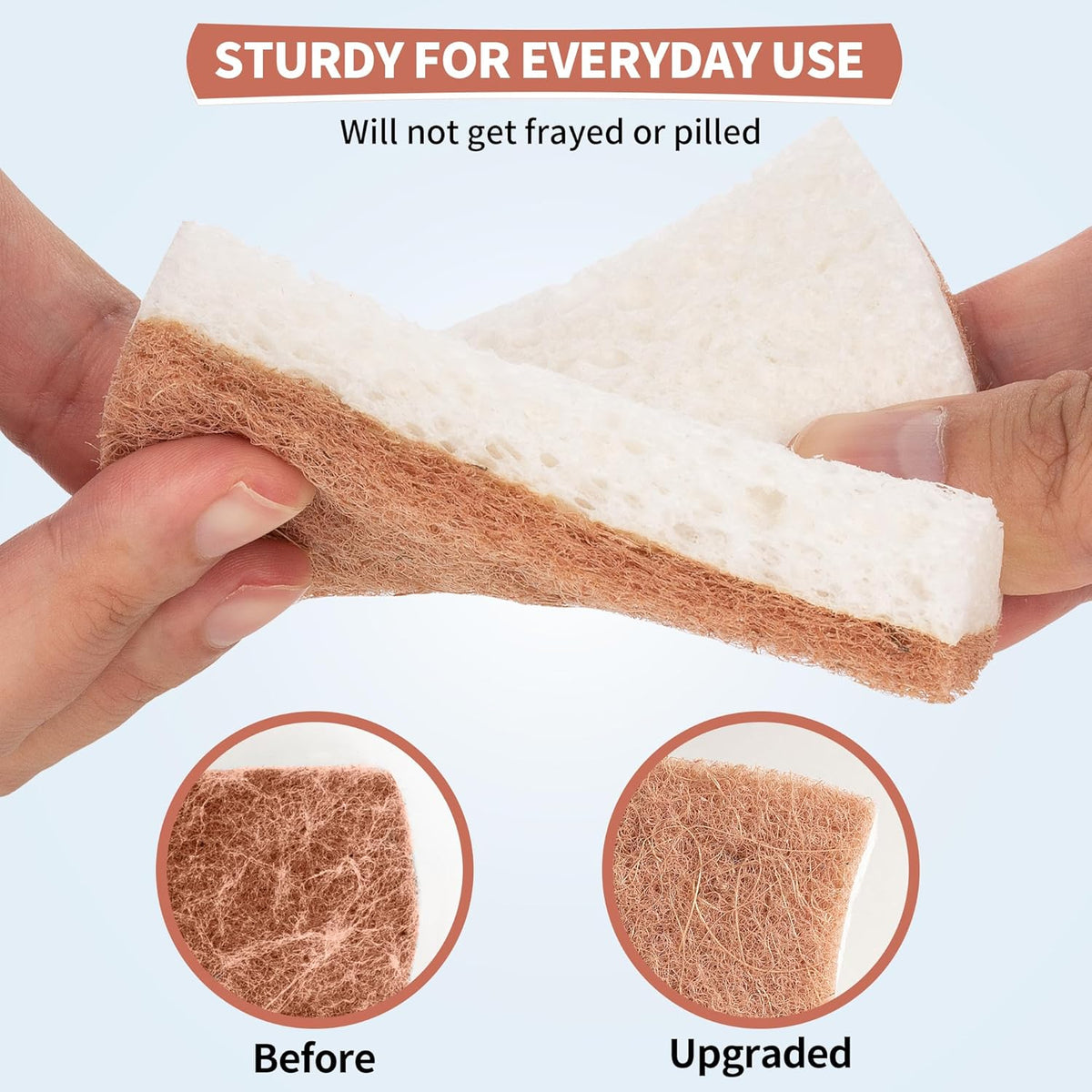 HOMERHYME Natural Dish Sponge 12 Pack, Non-Scratch Scrub Kitchen Sponge, Eco Multipurpose