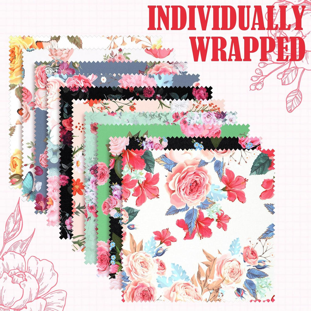 Sinmoe 20 Pcs Microfiber Cleaning Cloth Elegant Flower Design Microfiber Cloth Soft Multicolor