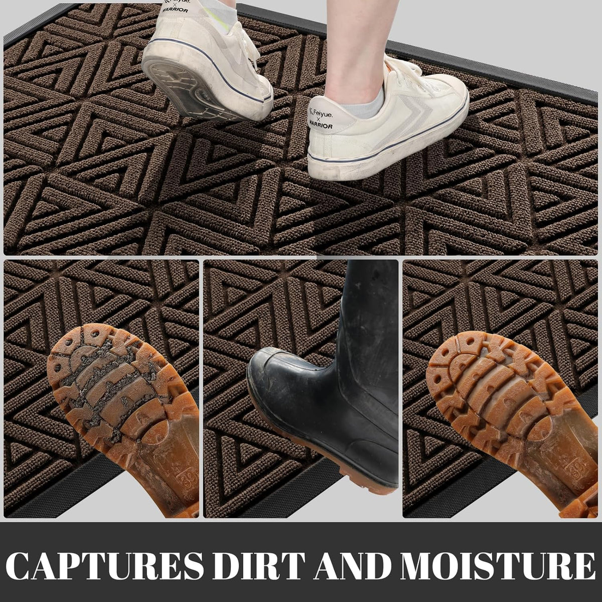 Yimobra Large Door Mat 36x24, All-Weather Waterproof Non-Slip Welcome Matt Outdoor, Heavy Duty Non