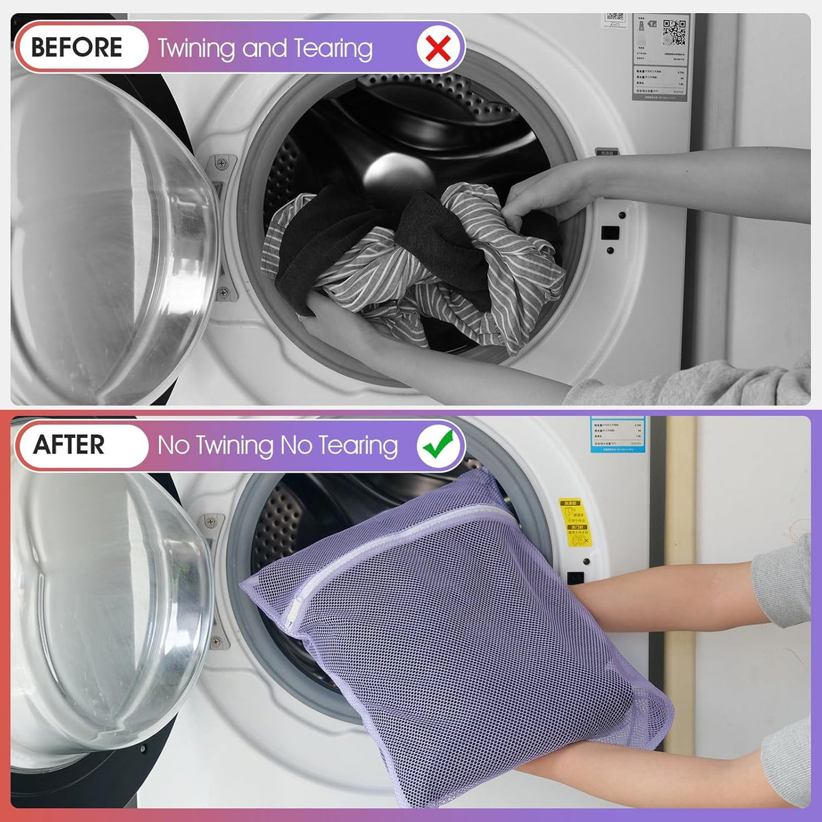 5Pcs Mesh Laundry Bags Sturdy for Delicates, Lingerie, Bras, Travel and Organize - 5 Color(14x20