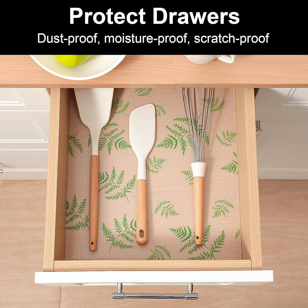 Cooyes Shelf Liners for Kitchen Cabinets Refrigerator Liners Waterproof & Oil-Proof Kitchen