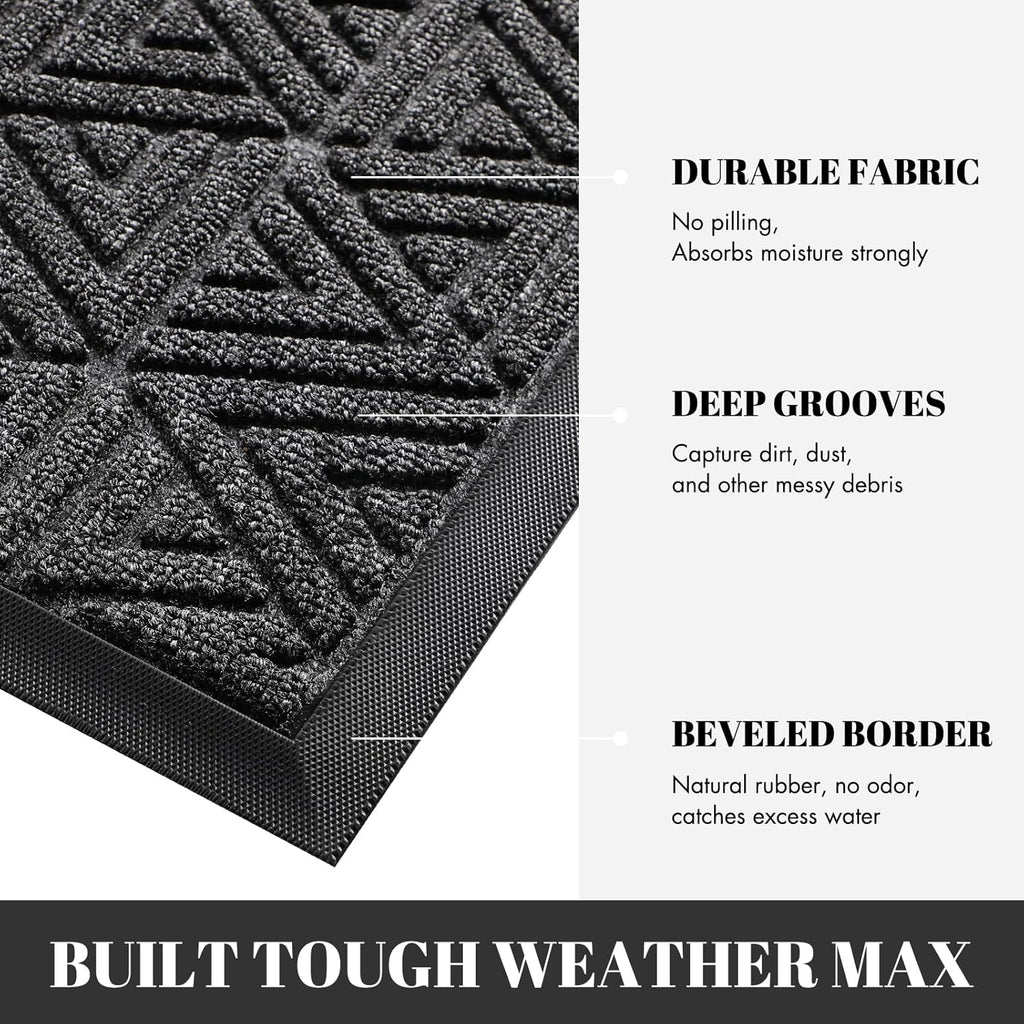 Yimobra Large Door Mat 36x24, All-Weather Waterproof Non-Slip Welcome Matt Outdoor, Heavy Duty Non