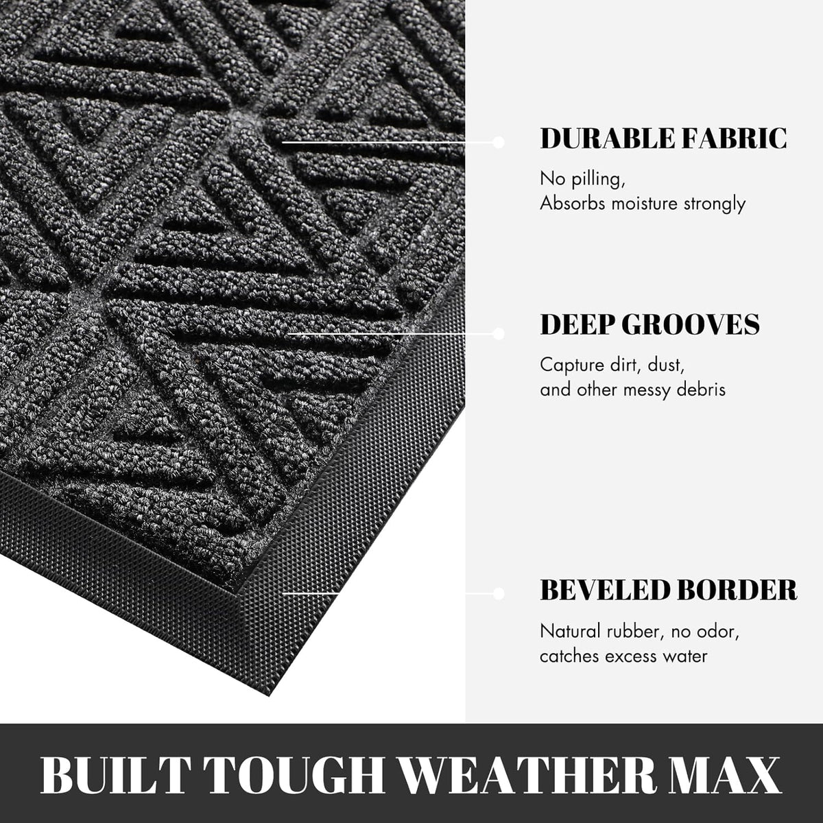 Yimobra Large Door Mat 36x24, All-Weather Waterproof Non-Slip Welcome Matt Outdoor, Heavy Duty Non