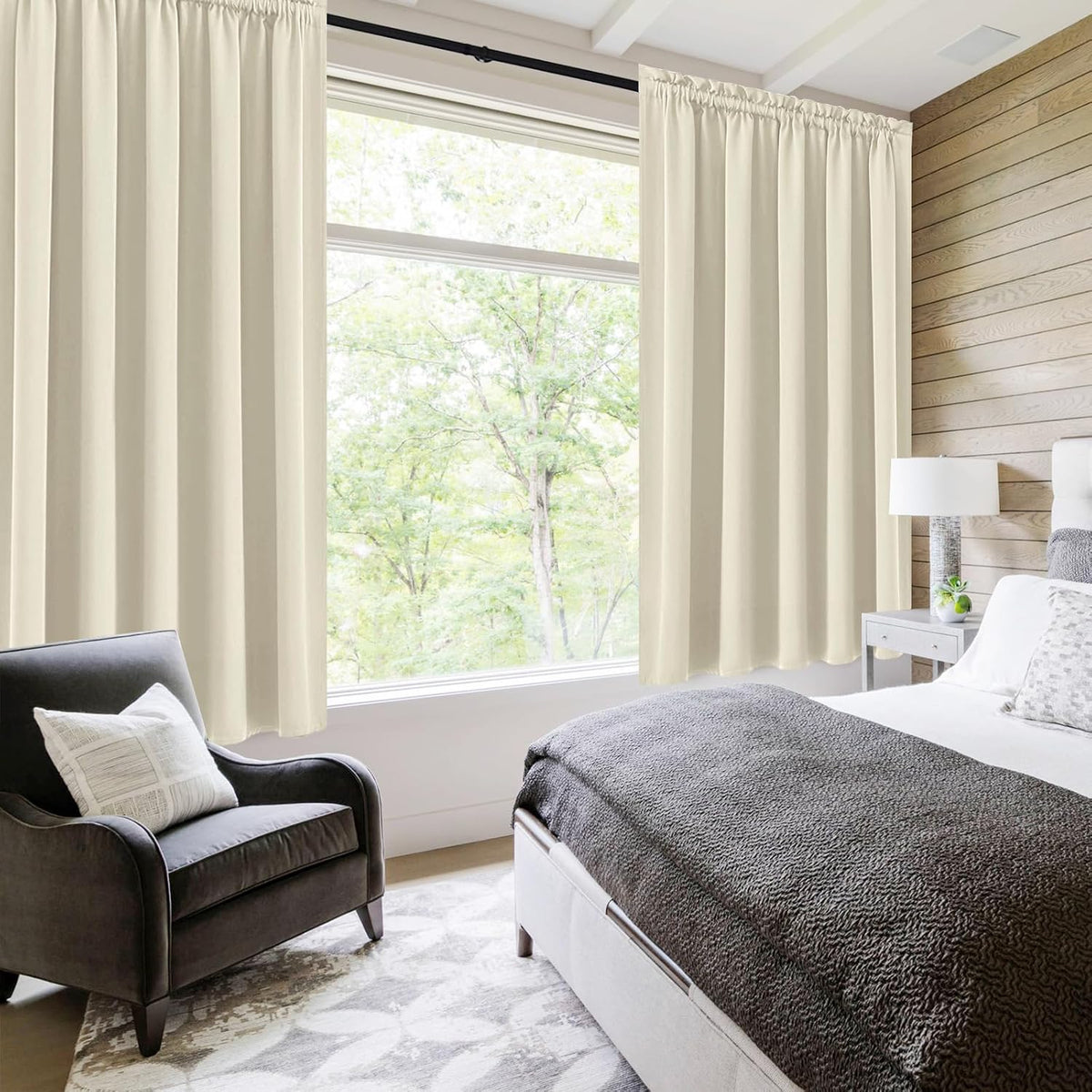 DWCN Thermal Short Blackout Curtains for Bedroom/Kitchen, Energy Saving Room Darkening Curtains for