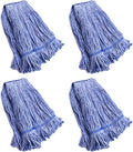 String Mop Heads Replacement Heavy Duty Commercial Grade Blue Cotton Looped End Wet Industrial