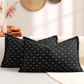 ZWJD 12x20 Pillow Covers Set of 2 Soft Polyester Textured Pillow Covers with Stylish Flange Edge