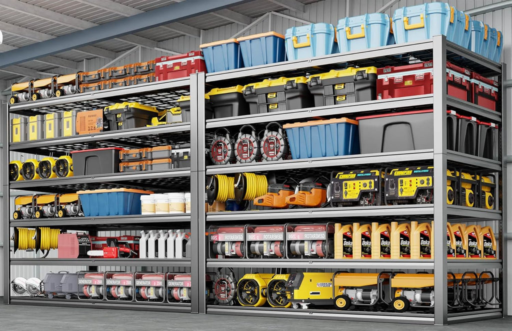 60" Wide Heavy Duty Garage Shelving Adjustable 6 Tier Garage Storage Shelves 3900LBS Metal Shelving