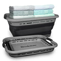 BROOKSTONE 11 GALLON XL 24" Collapsible Laundry Basket & Clothes Hamper, Comfort Non-Slip Handles
