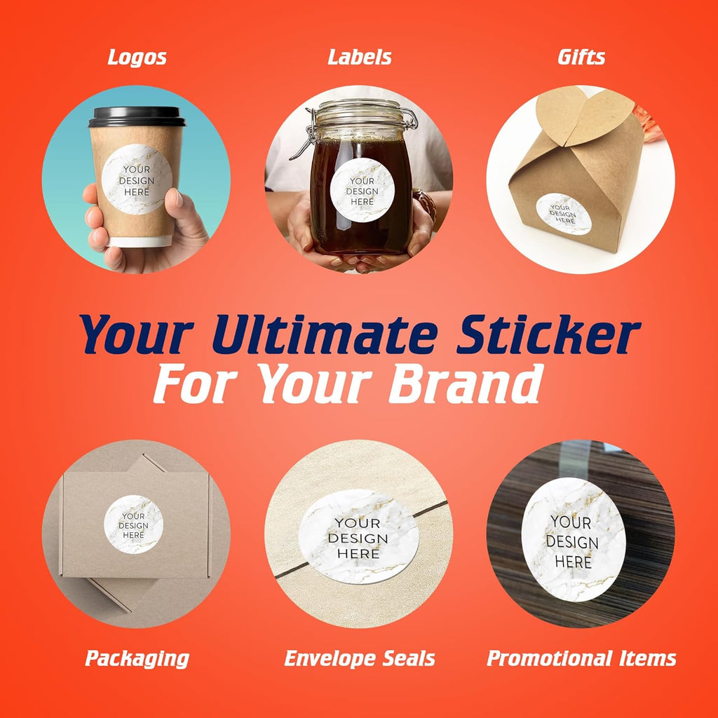 100 Custom Vinyl Stickers - Upload Your own Image, Text, Design, Logo - Personalized Logo Labels