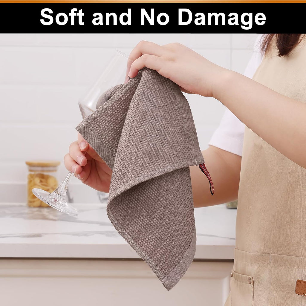 Homaxy 100% Cotton Waffle Weave Kitchen Towels - 6 Pack Soft and Absorbent Dish Towels - 16 x 26
