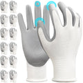 Kebada W1 Work Gloves for Men and Women, 12 Pairs Touchscreen Safety Gloves with Grip, PU-Coated