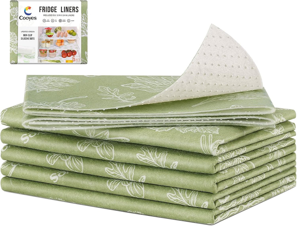 Cooyes Shelf Liner for Refrigerator & Drawer, Non-Adhesive Cabinets Liner for Kitchen Cupboard &