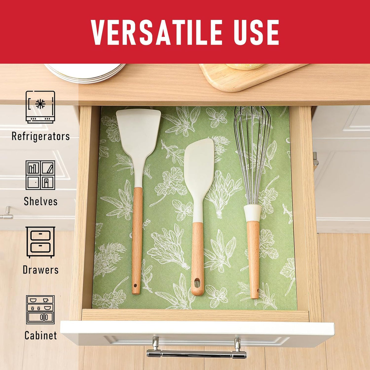 Cooyes Large Fridge Liners for Refrigerator, 17.7" × 36", Drawer & Shelf Liners for Kitchen