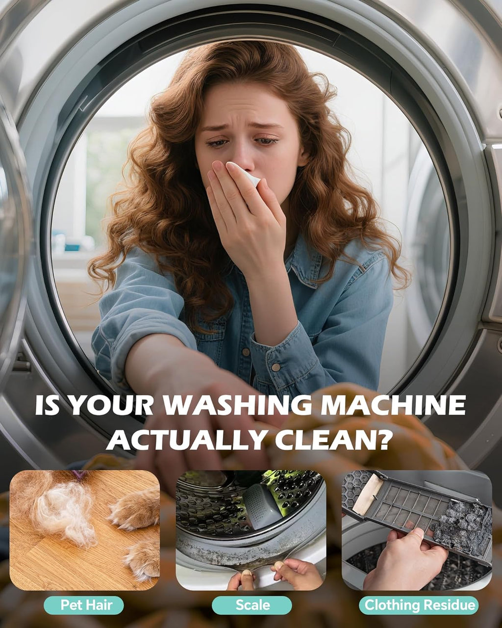 Washing Machine Cleaner Tablets: 24 Pack Deep Cleaning For HE, Front Loader & Top Load Washer