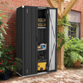 AECOJOY Outdoor Storage Cabinet, Outdoor Cabinets Waterproof with Shelves, Vertical Tall Garden