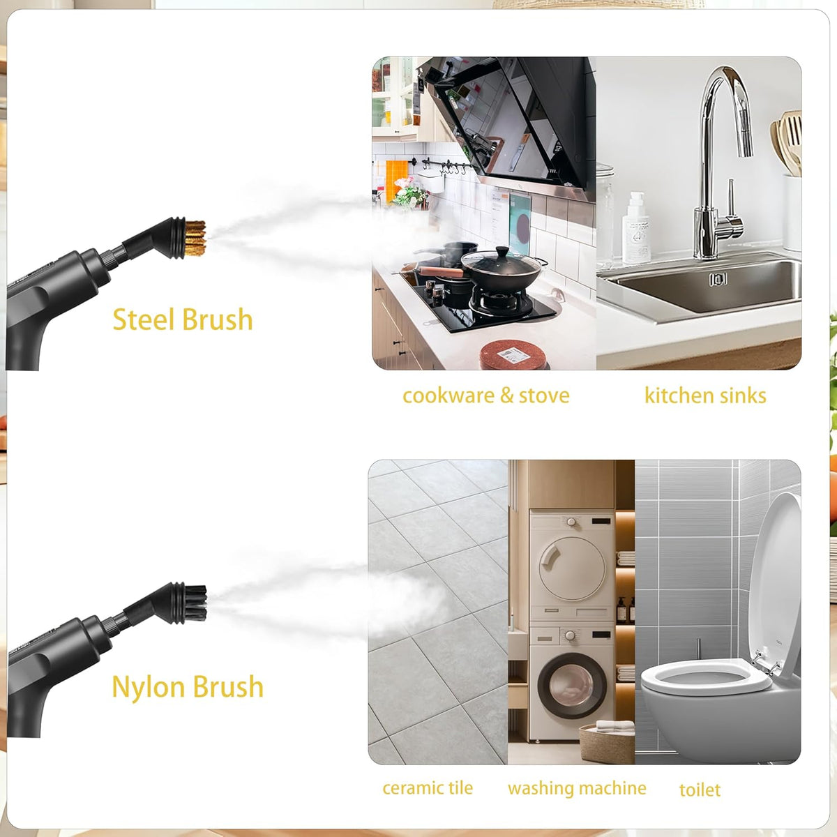 Steam Cleaner Handheld, Portable Steamer Cleaner, 9pcs Fast Heating, 2500W Steamer for Home