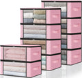 HomeHacks Storage 10-Pack Clothes Organizer Storage Bags Foldable Storage Box with Large Clear