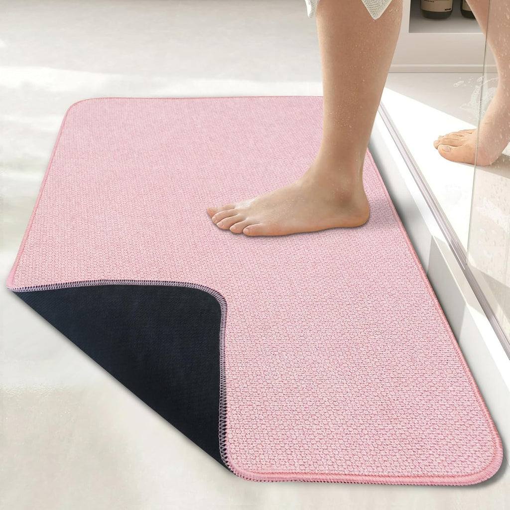 Bath Mat,Ultra Thin Bathroom Rugs,Rubber Bath Mats for Bathroom,No Slip Bath Rugs,Quick Dry,Machine