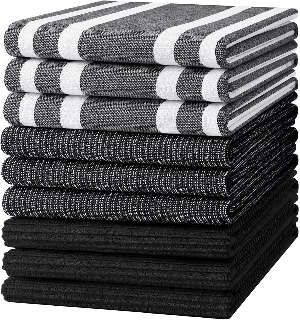 Homaxy Premium Kitchen Towels(18”x 28”, 9 Pack), Large Cotton 380 GSM Kitchen Hand Towels, Soft and